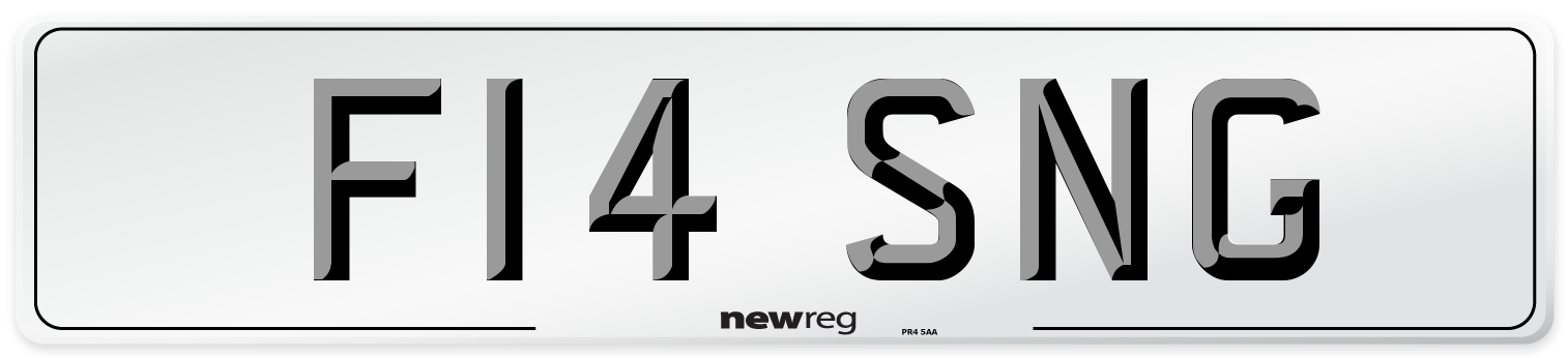 F14 SNG Number Plate from New Reg